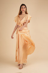 Draped Gown With Ruffled Neck4507 video